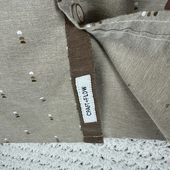 Craft + Flow Boys Button Up Shirt Large Tan Short Sleeve Casual Pocket - Picture 6 of 7